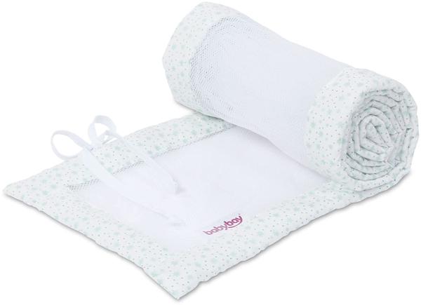 babybay Nestchen Mesh passend für Modell Maxi, Boxspring, Comfort und Comfort Plus, weiß Glitzersterne mint