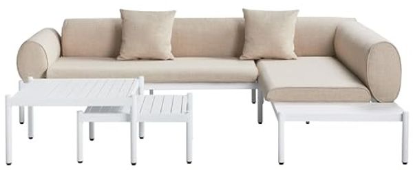Ecksofa Lounge Set RASIGLIA Metall Beige