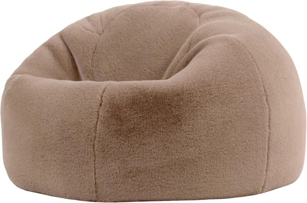 Icon Kingston Kunstfell Sitzsack, Mokkabraun, Sitzsack Erwachsene mit Füllung, Bean Bag, Flauschig Sessel, Lounge Sessel, Lounge Stuhl, Schlafzimmer, Wohnzimmer, Wohnzimmer Möbel