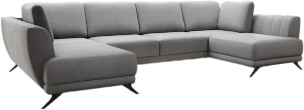 Designer Sofa Nina mit Schlaffunktion Samt Grau