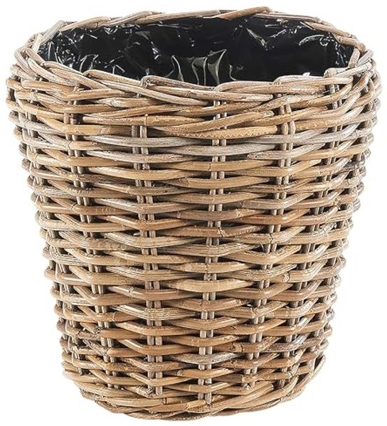 Kobolo Pflanzkübel Pflanzkorb Rattan - rund - mit Folie ausgeschlagen