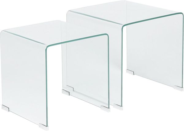 Beistelltisch 2er Set Glas transparent rechteckig KENDALL Bild 4