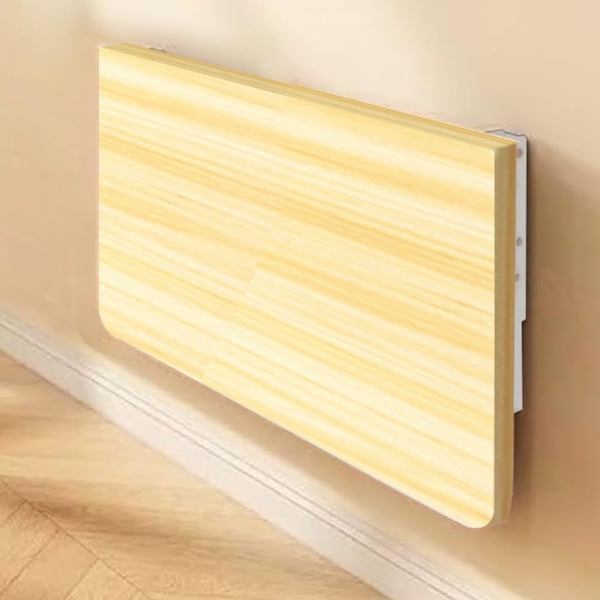 Shally Dogan Klappbarer Wandtisch, 60x40 cm, aus Holz, zusammenklappbar, platzsparend, vielseitig, Schreibtisch, Esstisch, Wohnzimmer, Badezimmer, Küche (Eiche) Bild 4