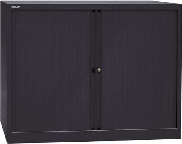 Bisley 'EuroTambour' Rollladenschrank, 120,0 cm, Schwarz, 2 Einlegeböden