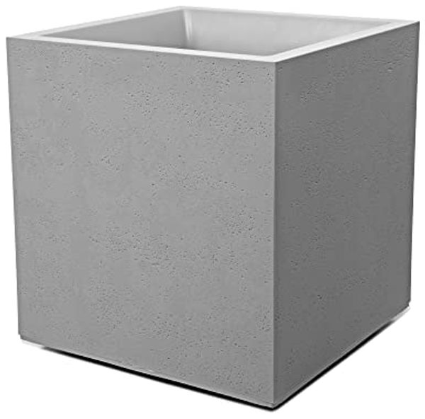 ONDIS24 Pflanzkübel Pflanzkübel Blumenkübel Blumentopf Vulkan 40, Gestein/Basalt/Graphit Optik mit Wasserspeicher