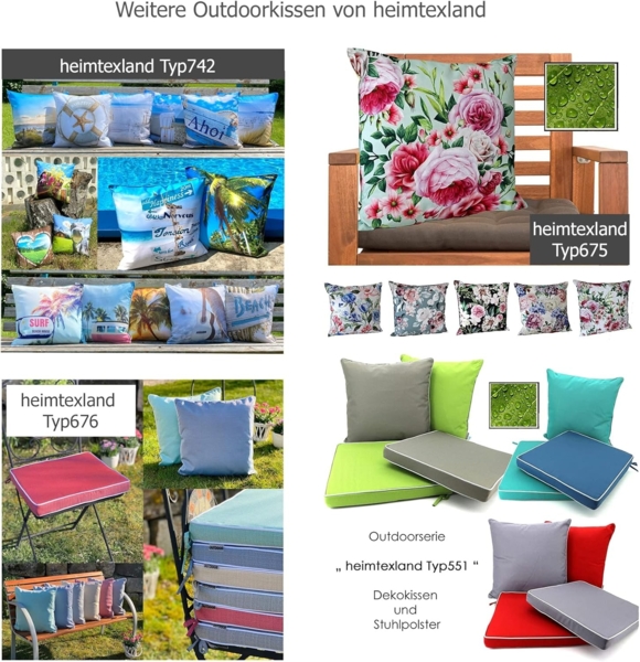 heimtexland Dekokissen Outdoorkissen 45x45 Outdoor Garten Deko Kissen, Lotus Effekt, schmutz- und wasserabweisend, inkl. Füllung Bild 7