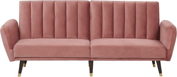 Schlafsofa 3-Sitzer Samtstoff rosa VIMMERBY