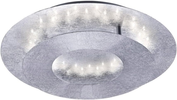 LED Decken-/Wandleuchte, Metall silber, drehbar, D 24cm