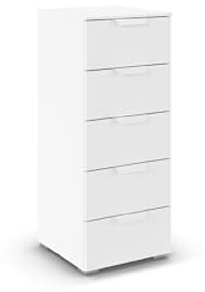 rauch Aditio Box, Kommode, 5 Schubladen, mit Softclose-Funktion, Farbe Weiß, BxHxT 40x100x42cm