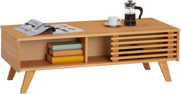 IDIMEX Couchtisch SEAN, Couchtisch Wohnzimmer Beistelltisch mit Schiebetür Kiefer massiv skand Bild 5