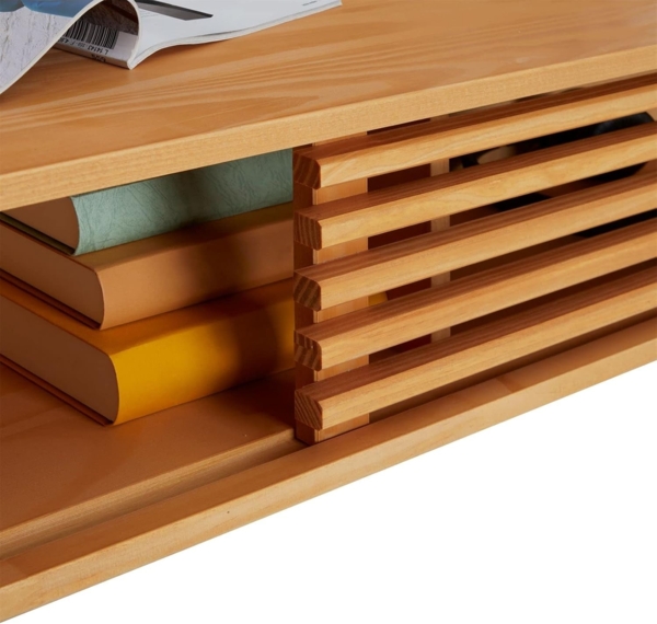 IDIMEX Couchtisch SEAN, Couchtisch Wohnzimmer Beistelltisch mit Schiebetür Kiefer massiv skand Bild 7