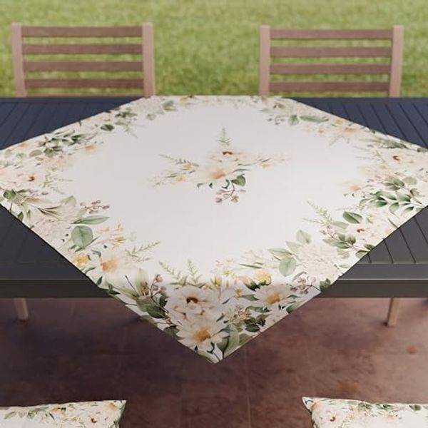 PETTI Artigiani Italiani - Zubehör für Küchentextilien, Moderne Mitteldecke 90x90 cm aus Mikrofaser, Elegante Mitteldecke mit Botanical-Digitaldruck, 100 % Made in Italy