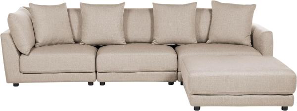 3-Sitzer Sofa beige mit Ottomane SIGTUNA