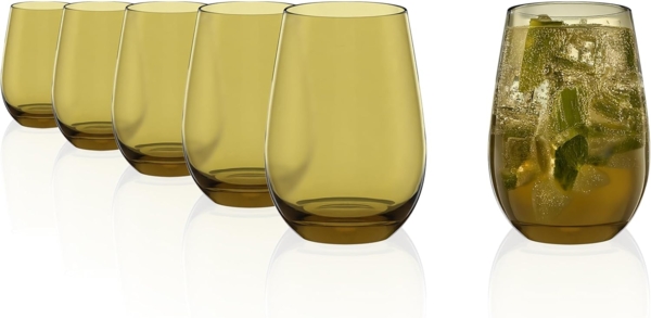 Stölzle Lausitz ELEMENTS Becher 465 ml oliv 6er Set
