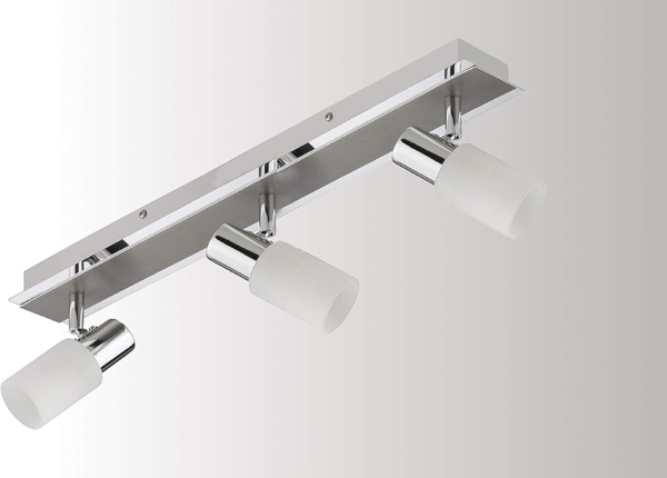 TRANGO LED Deckenleuchte, 3-flammig 2007-38 LED Deckenleuchte Chrom-Optik & Aluminium gebürstet Serie GRACE inkl. 3x G9 LED Leuchtmittel 3.000K warmweiße Lichtfarbe Badleuchte, Flurleuchte, Küchenleuchte, Schwenkbare LED Deckenlampe, Kronleuchter