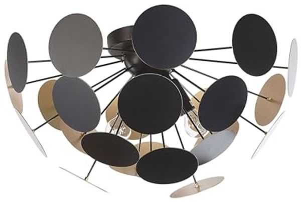 'Maritsa' Deckenlampe außen Schwarz / innen Gold 3-flammig Schirm aus dekorativen Metallplatten matte Oberfläche halbkreisförmig Moderner Stil