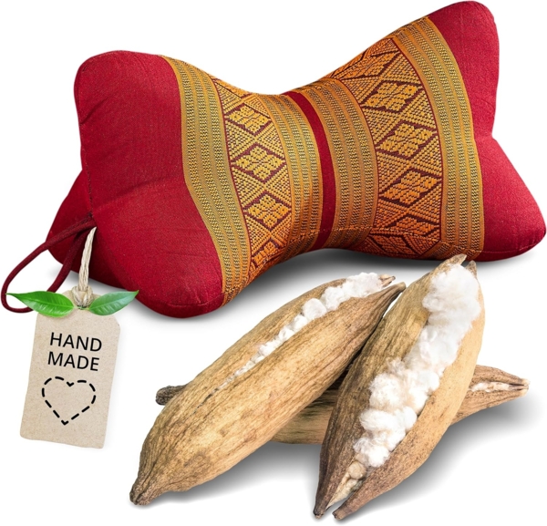 livasia Nackenstützkissen Knochenkissen, vegan und handgefertigt, Ø 15x32cm, Kapok