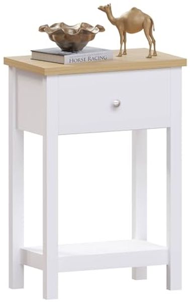 Vida Designs Arlington Konsolentisch mit 1 Schublade Regal Ablage Eingang Flur Beistelltisch Schminktisch MDF Weiß
