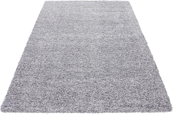 HomebyHome Shaggy Hochflor Wohnzimmerteppich Läufer 100x200 cm Hellgrau - Flur Teppich Flauschig, Modern, Plüsch und Extra Weich - Ideal als Bettvorleger im Schlafzimmer und als Küchenläufer Bild 2