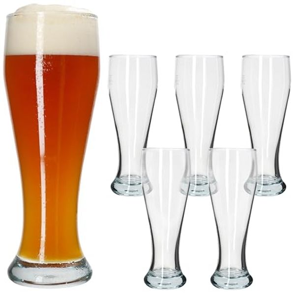MamboCat Bierglas MamboCat 6x Sepp Weizenbiergläser Set 0,5 L geeicht Klarglas Weißbier, Glas