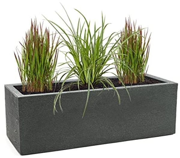 Pflanzwerk® Pflanzkübel Premium Kunststoff Blumenkübel Frostsicher mit Lotus-Effekt - GARANTIE, 2. Jahre Garantie - Frostsicher - Wurzelschutz - Nachhaltig - Eckig -