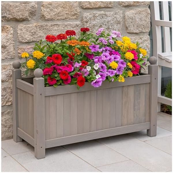 HTI-Living Blumenkasten Blumenkasten Grau Heidi (Stück, 1 St, 1 Blumenkasten), Pflanztrog Blumenkübel Pflanzkasten