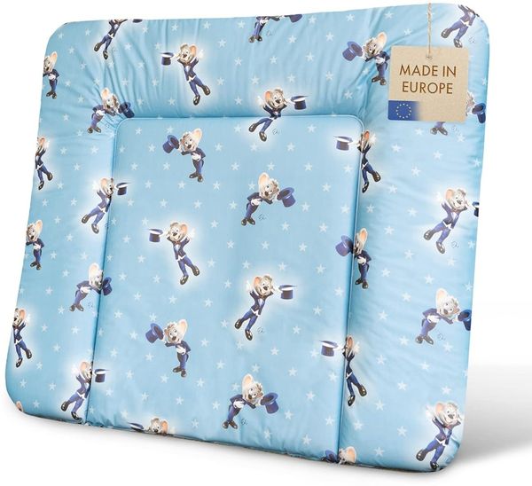 pic Bear Wickelauflage - hochwertige Wickelmatte - Wickeltischauflage - pflegeleichte Wickelunterlage - Auflage Wickelkommode - 85x72 cm - Sterne Blau