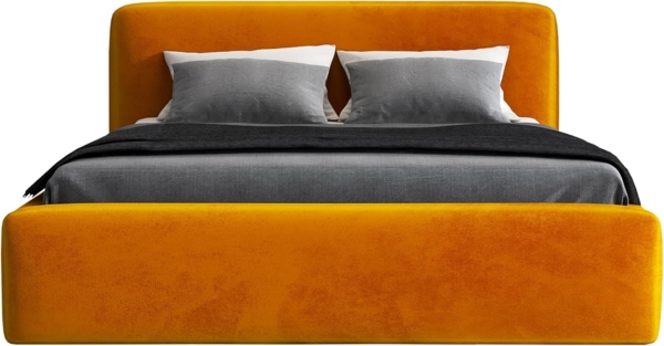 Polsterbett LUMO 180x200 mit Matratze, Bettkasten und Lattenrost. Farbe: Senf 8 Bild 3