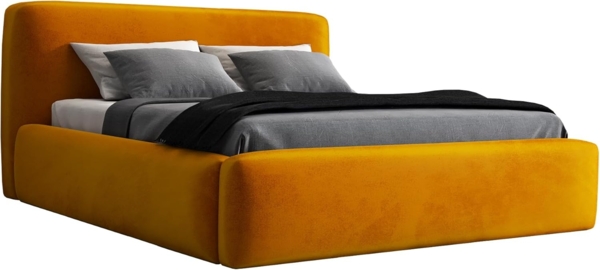 Polsterbett LUMO 180x200 mit Matratze, Bettkasten und Lattenrost. Farbe: Senf 8 Bild 2