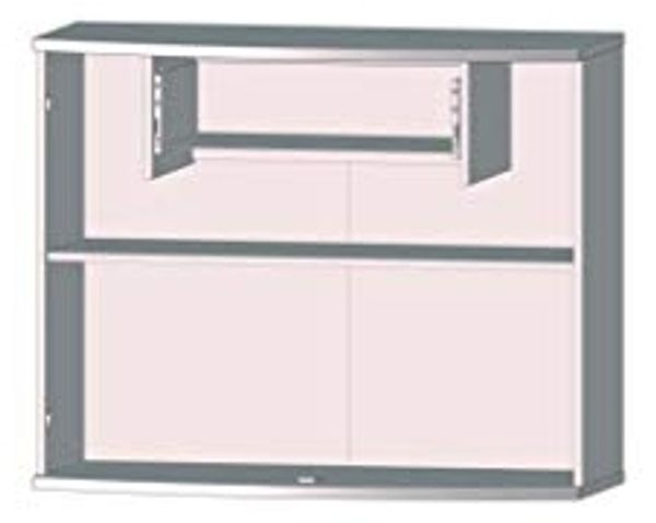 FORTE Rondino Kommode mit 2 Türen und 1 Schublade, Holzwerkstoff, Sandeiche / Weiß Hochglanz, 99,7 x 81,5 x 43 cm Bild 6