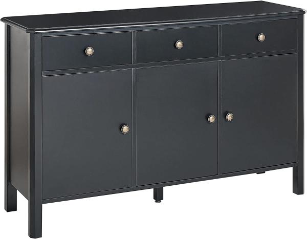 Sideboard schwarz gold 3 Schubladen 3 Türen OLATE