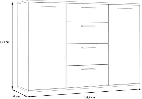 Kommode VALERIE Sideboard Anrichte in Sandeiche weiß Bild 2