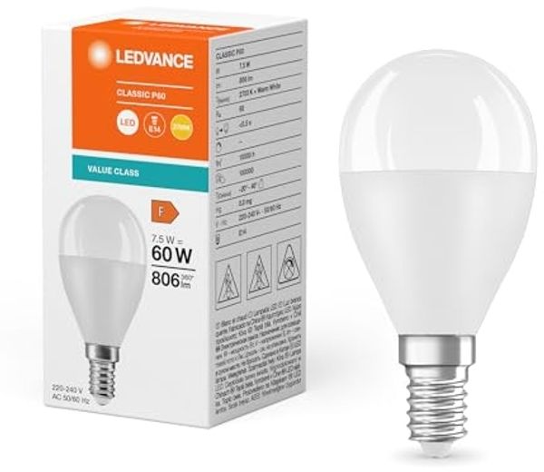 LEDVANCE LED CLASSIC P V 7.5W 827 mattiert E14