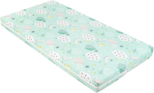 Kikkaboo Babybett Matratze Fantasia Plus 120 x 60cm Reißverschluss Baumwollbezug grün