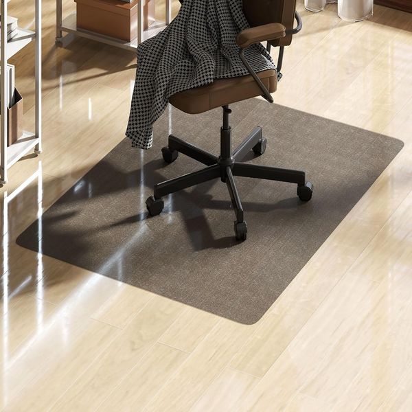 HOMCOM Bodenschutzmatte 90 x 120 cm, kratzfest, Stuhlunterlage, 1-St, Bürostuhl Unterlage, Bodenmatte für Hartböden, Schwarz