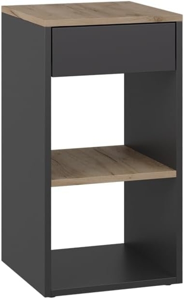 Nachttisch Dany Anthrazit/Goldkraft Eiche 35 x 65 cm mit 1 Schublade Vicco