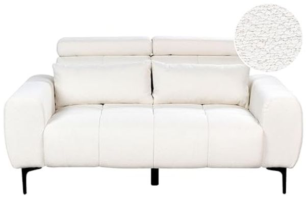 2-Sitzer Sofa Bouclé weiß VEGAMO
