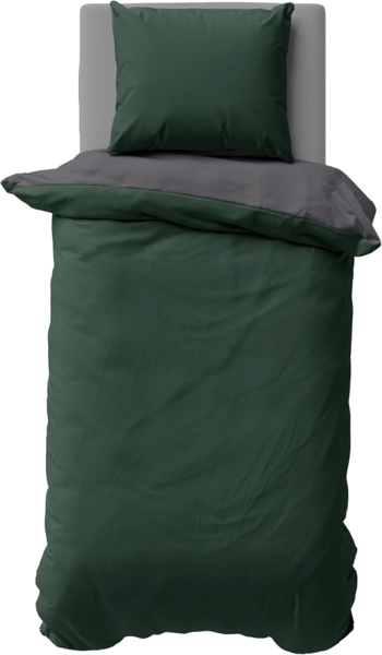 One Home Bettwäsche Doubleface, Biber, 2 teilig, Uni Wende, kuschelig flauschig warm weich Winter Übergröße