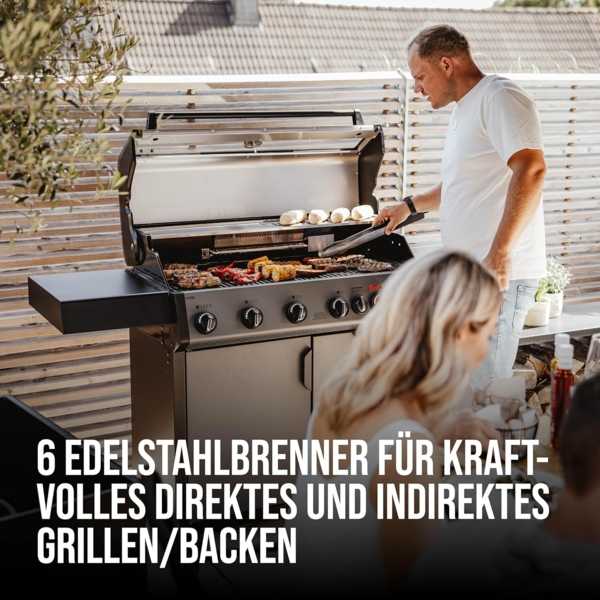 Enders Gasgrill Hyde 6 SIKR Turbo, 6-Brenner aus Edelstahl für kraftvolles direktes und indirektes Grillen, 800 °C Turbo Zone, Switch Grid, Infarot-Backburner und Seitenkocher #8044 Bild 4