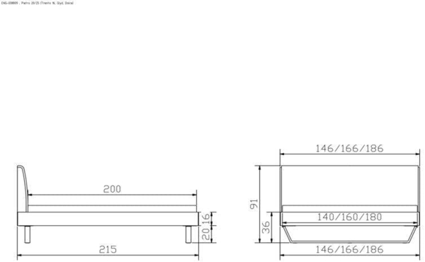 Hasena pronto - Wood Pietro Massivholzbett 160x200 Nussbaum, geölt 335-Pepe grey Bild 3
