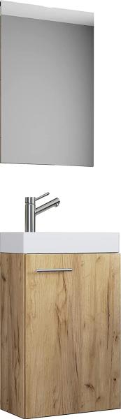 VCM Badmöbel Waschtisch Slito 916949 Honig-Eiche B. 41 x H. 130 x T. 22 cm