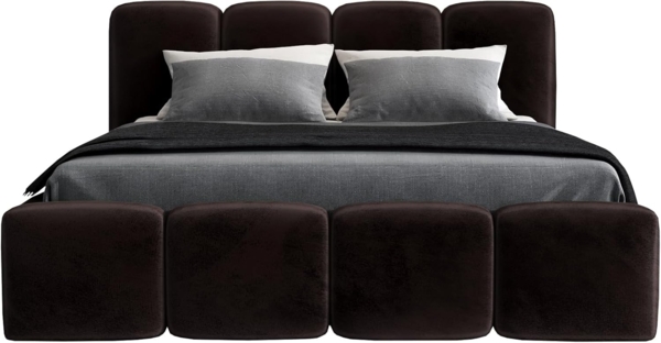 Polsterbett DONA 140x200 ohne Matratze mit Bettkasten und Lattenrost. Farbe: Espresso 6