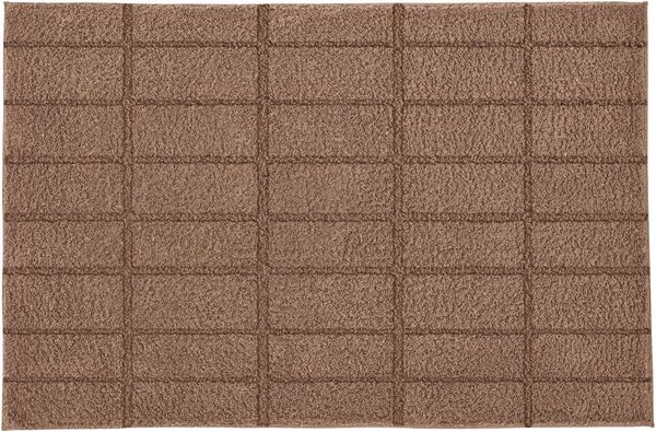 Kleine Wolke Badematte Tiles, Höhe 13 mm, rutschhemmend beschichtet, fußbodenheizungsgeeignet, Baumwolle, rechteckig, Badteppich, Uni Farben, Hoch-Tief Effekt