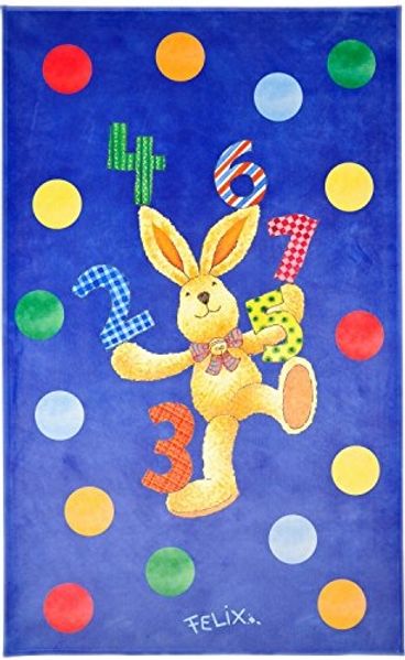 Kinderteppich- FELiX Spiel und Lern Teppich, Spielen mit Zahlen, in Zwei Größen, Teppich 80cm x 150cm