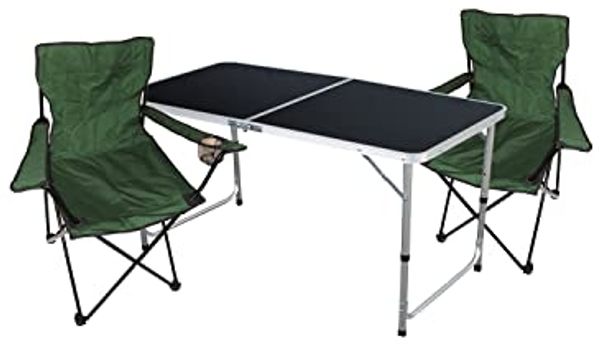 3-tlg. Camping Set Gartenmöbel Campingtisch + 2 x Anglersessel Grün
