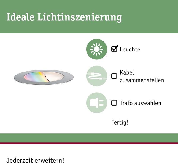 Paulmann 94751 Plug&Shine Bodeneinbauleuchte Zigbee Floor RGBW IP67 Edelstahl Bild 2