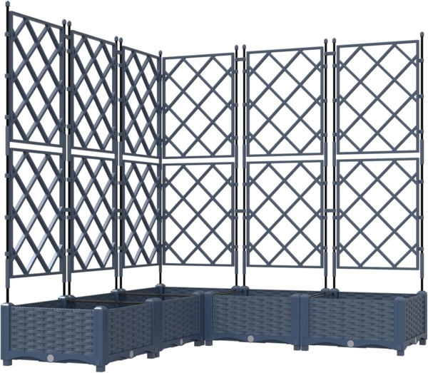 vidaXL Garten-Pflanzgefäß 5 pcs Grau 120 x 120 x 125,5 cm Stahl 42002865