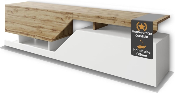 Mirjan24 'Nesezi' TV-Lowboard, weiß / wotan, 46 x 35 x 160 cm