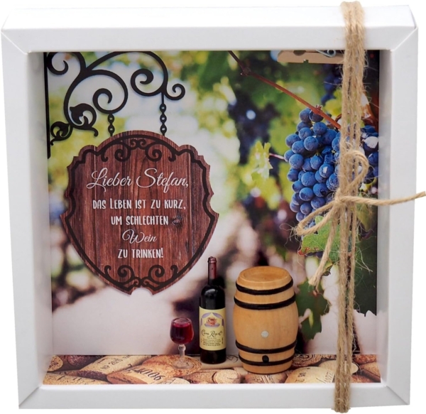 ZauberDeko Geschenkbox Geldgeschenk Verpacken Weingutschein Wein Geschenk Geburtstag MIT NAME