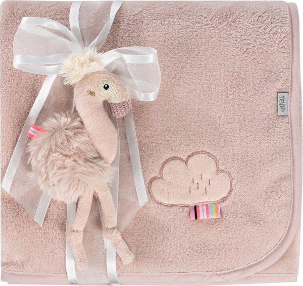 Fehn Kuscheldecke 100x75 cm Flamingo Lazy, Crazy & Pink Rose